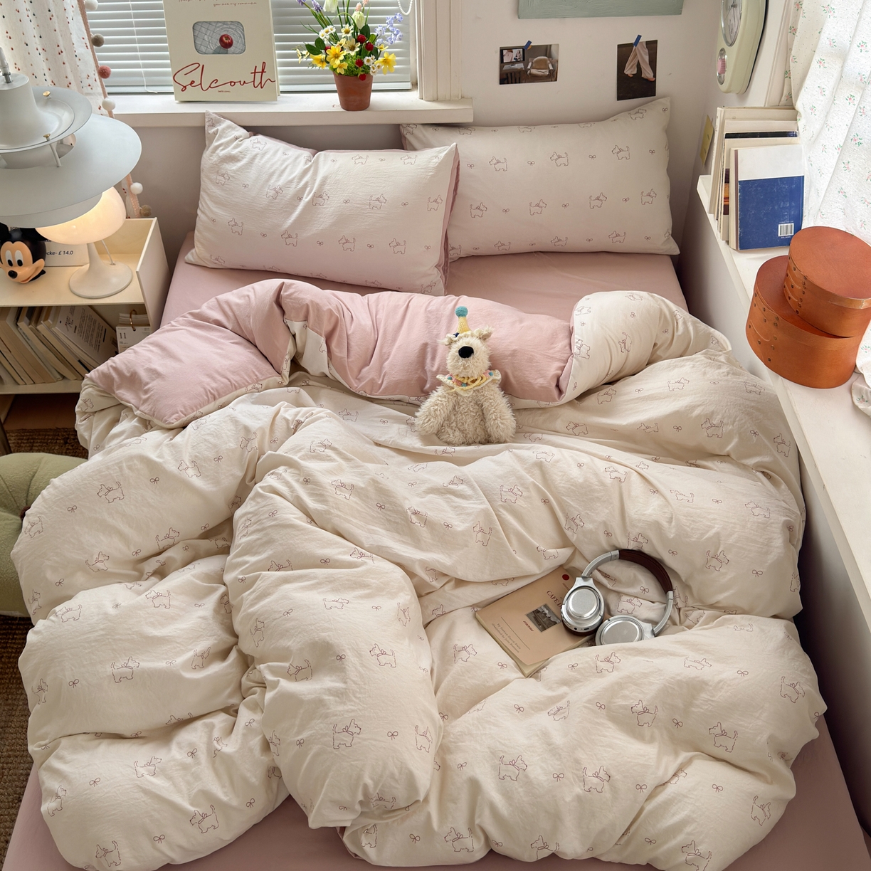 91家纺网 家纺一手货源 找家纺 灿禾家纺（原灿哈家纺） 2026新款<小布袋同款面料>古法水洗棉仿棉高克重云柔棉四件套