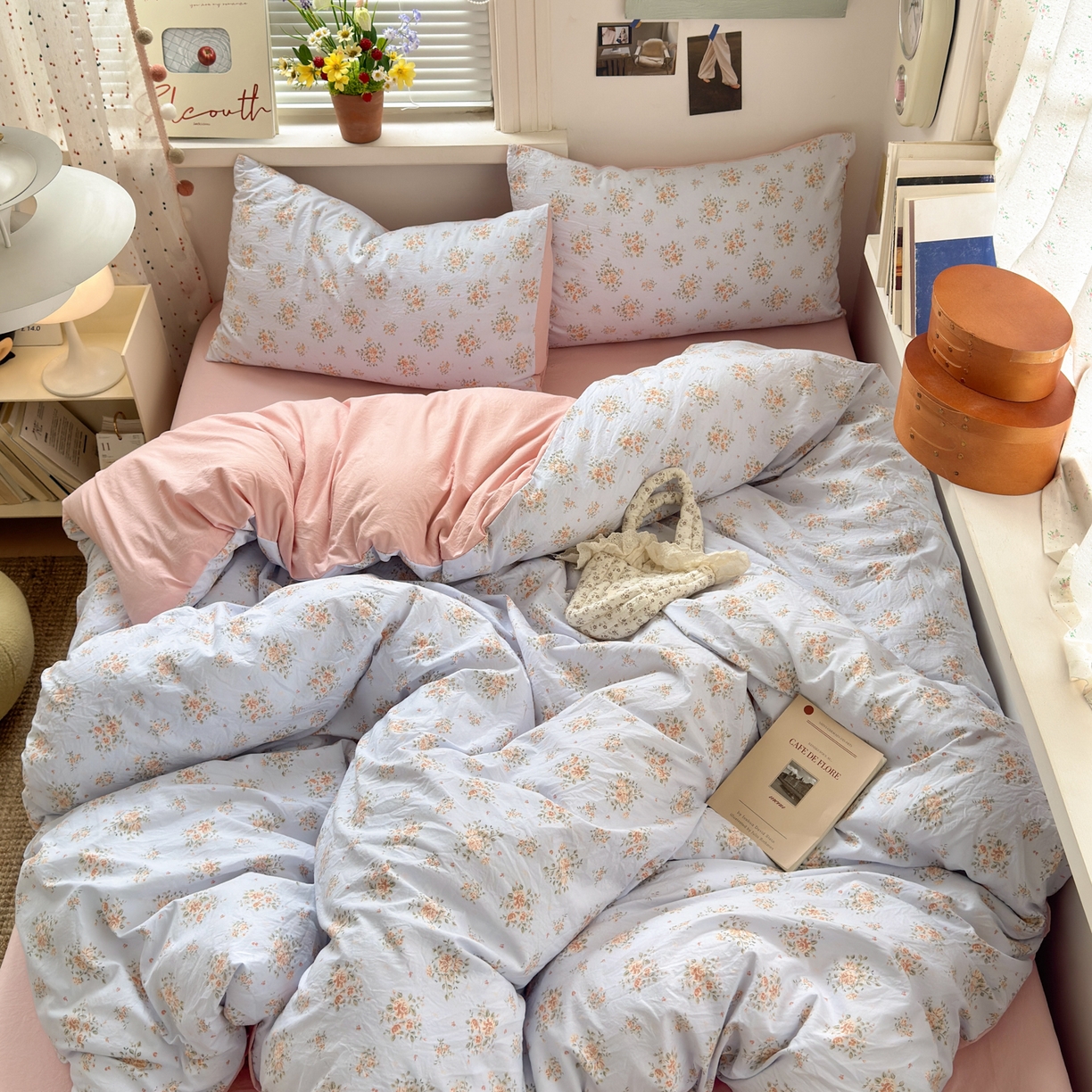 91家纺网 家纺一手货源 找家纺 灿禾家纺（原灿哈家纺） 2026新款<小布袋同款面料>古法水洗棉仿棉高克重云柔棉四件套