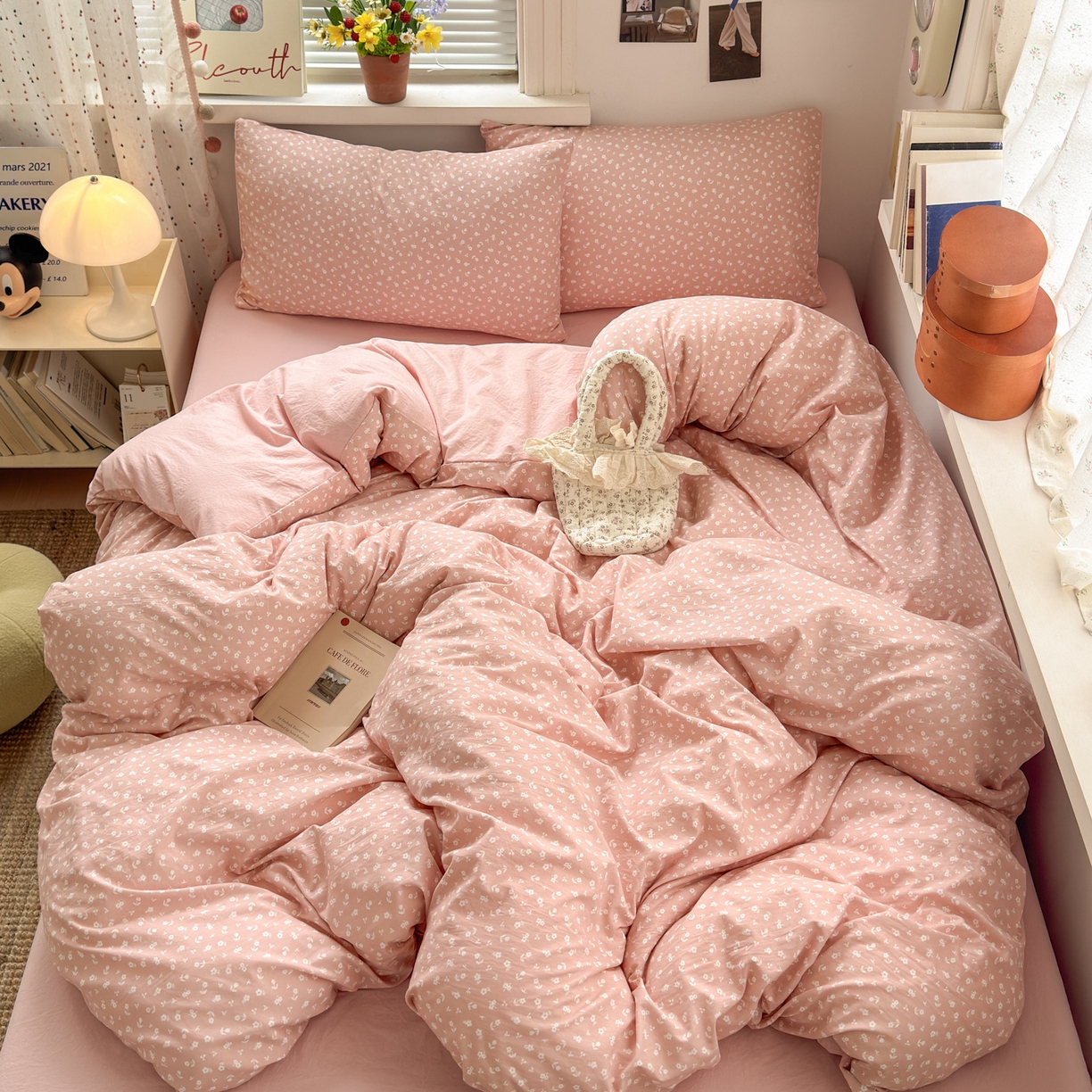 91家纺网 家纺一手货源 找家纺 灿禾家纺（原灿哈家纺） 2026新款<小布袋同款面料>古法水洗棉仿棉高克重云柔棉四件套