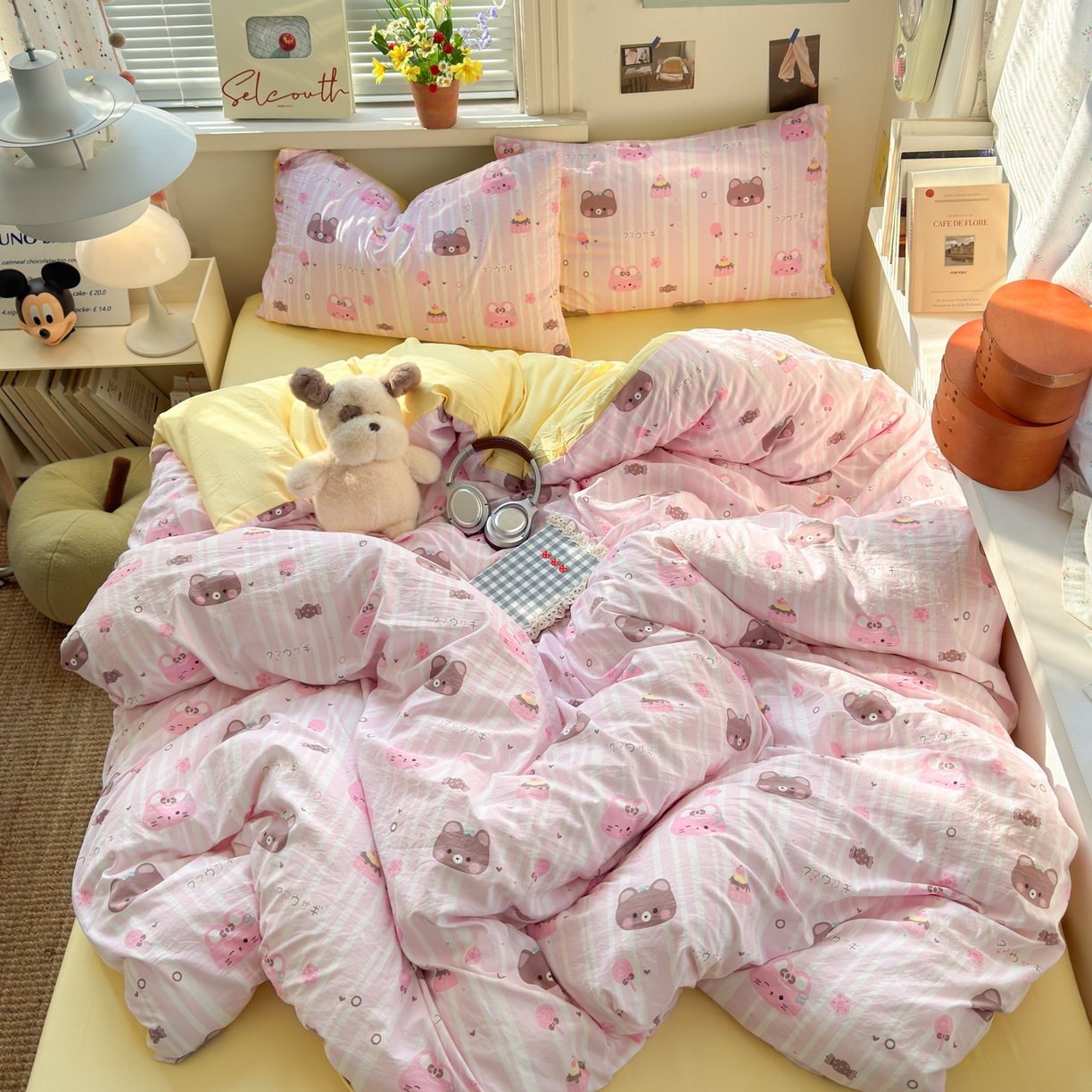 91家纺网 家纺一手货源 找家纺 灿禾家纺（原灿哈家纺） 2026新款<小布袋同款面料>古法水洗棉仿棉高克重云柔棉四件套