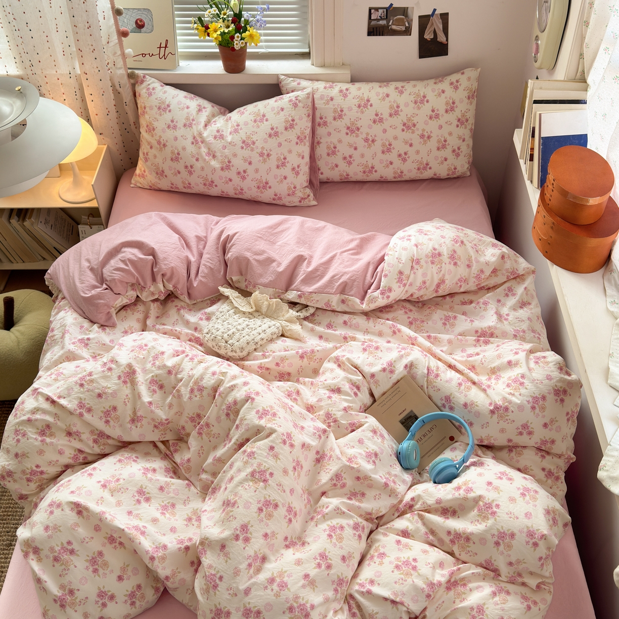 91家纺网 家纺一手货源 找家纺 灿禾家纺（原灿哈家纺） 2026新款<小布袋同款面料>古法水洗棉仿棉高克重云柔棉四件套