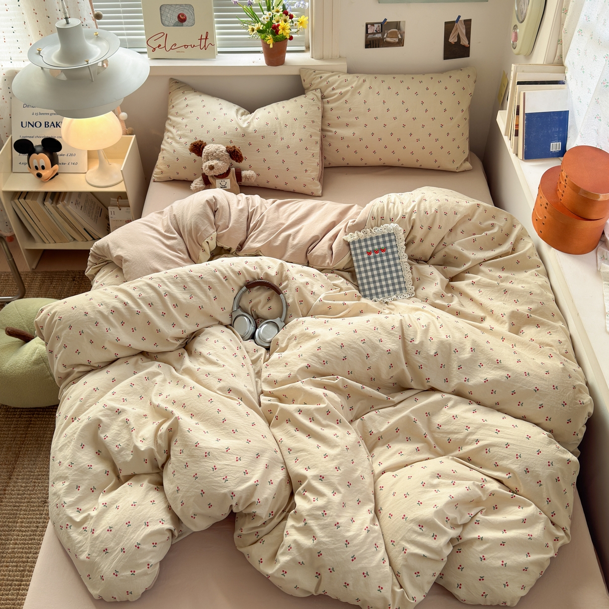 91家纺网 家纺一手货源 找家纺 灿禾家纺（原灿哈家纺） 2026新款<小布袋同款面料>古法水洗棉仿棉高克重云柔棉四件套