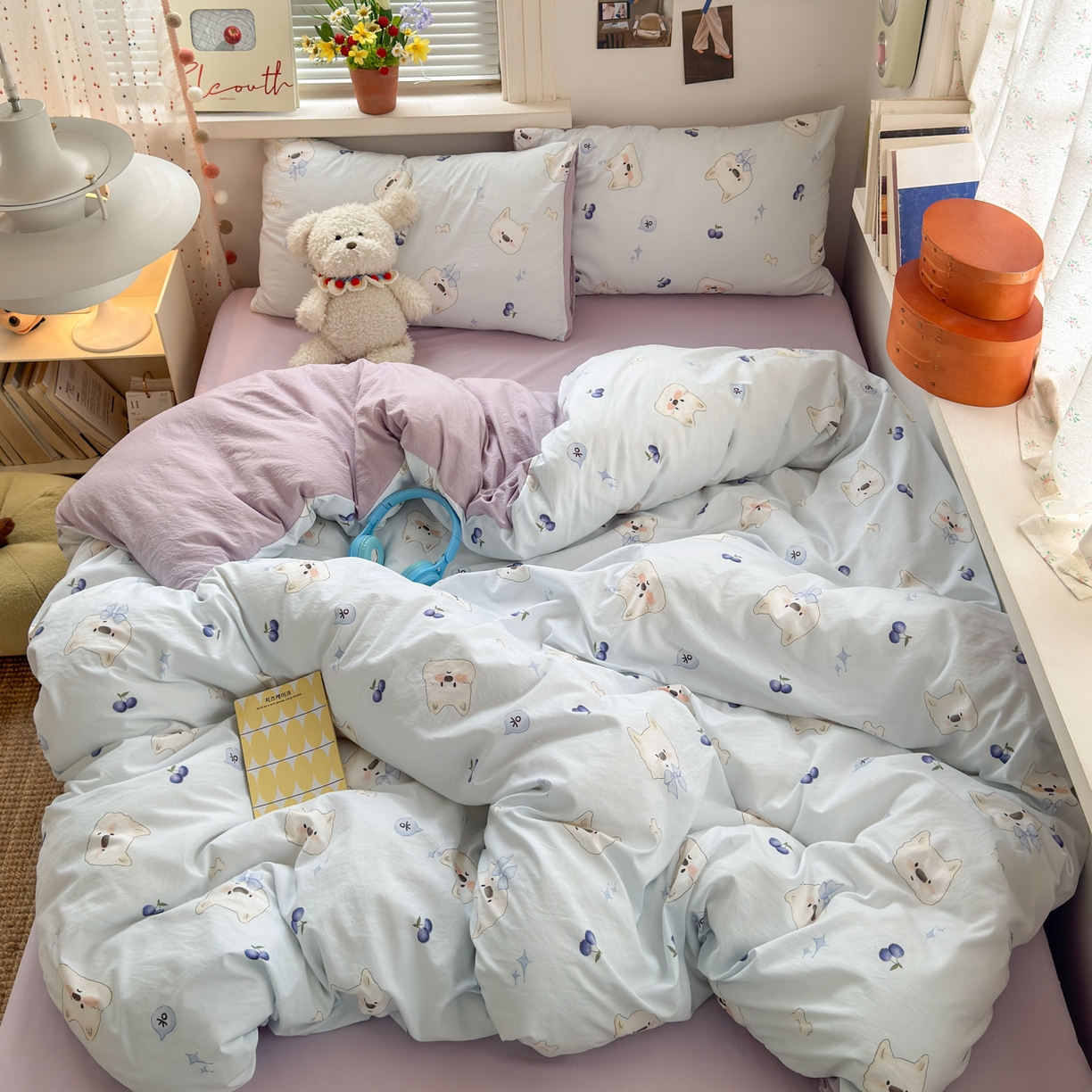 91家纺网 家纺一手货源 找家纺 灿禾家纺（原灿哈家纺） 2026新款<小布袋同款面料>古法水洗棉仿棉高克重云柔棉四件套