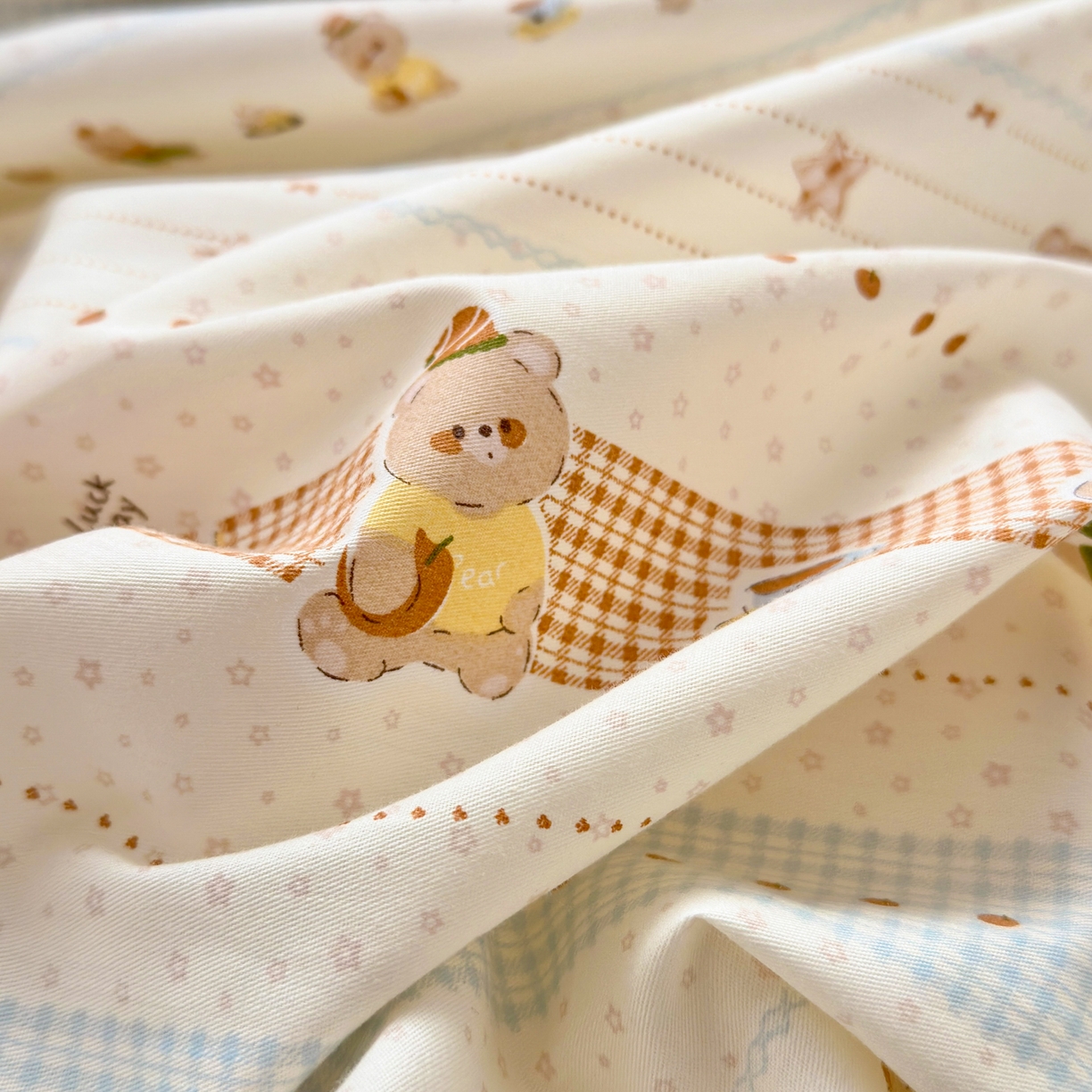 91家纺网 家纺一手货源 找家纺 清雅福 2026春夏新款INS小清新40支全棉13372单被套第二批 幸运星