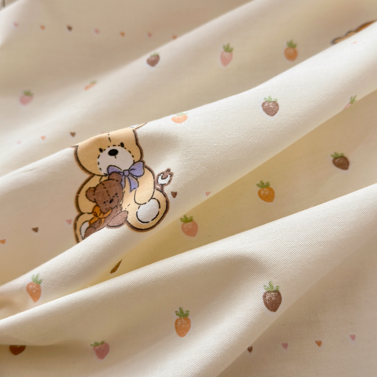 91家纺网 家纺一手货源 找家纺 清雅福 2026春夏新款INS小清新40支全棉13372单被套第二批 星星布偶