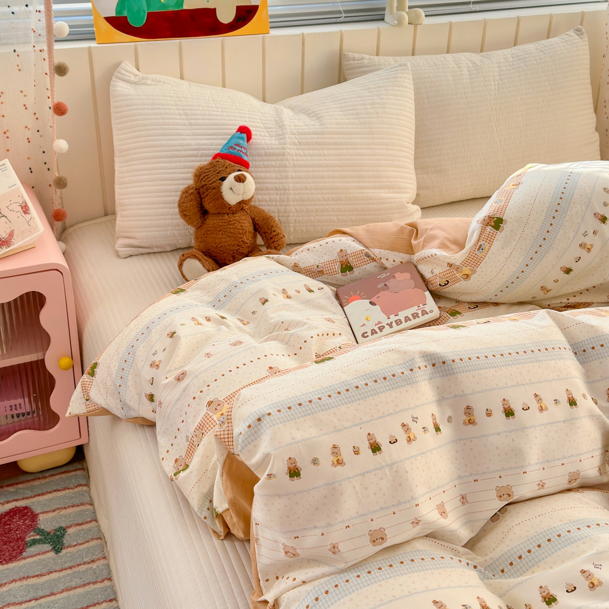 91家纺网 家纺一手货源 找家纺 清雅福 2026春夏新款INS小清新40支全棉13372单被套第二批 幸运星