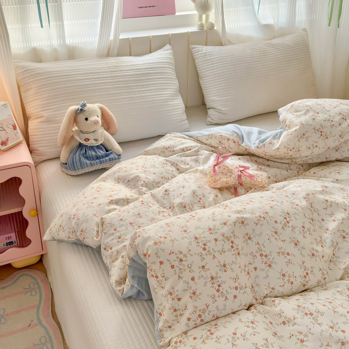 91家纺网 家纺一手货源 找家纺 清雅福 2026春夏新款INS小清新40支全棉13372单被套第二批 沫汐