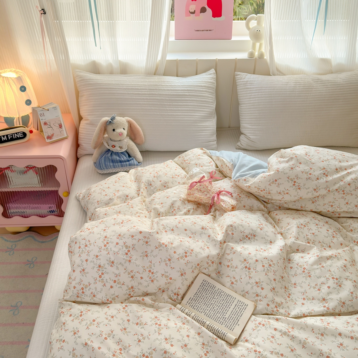 91家纺网 家纺一手货源 找家纺 清雅福 2026春夏新款INS小清新40支全棉13372单被套第二批 沫汐