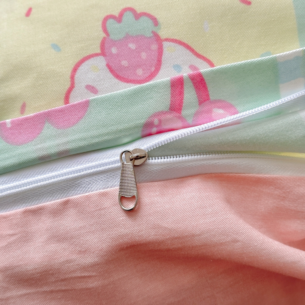 91家纺网 家纺一手货源 找家纺 清雅福 2026春夏新款INS小清新40支全棉13372单被套第二批 可爱喵喵