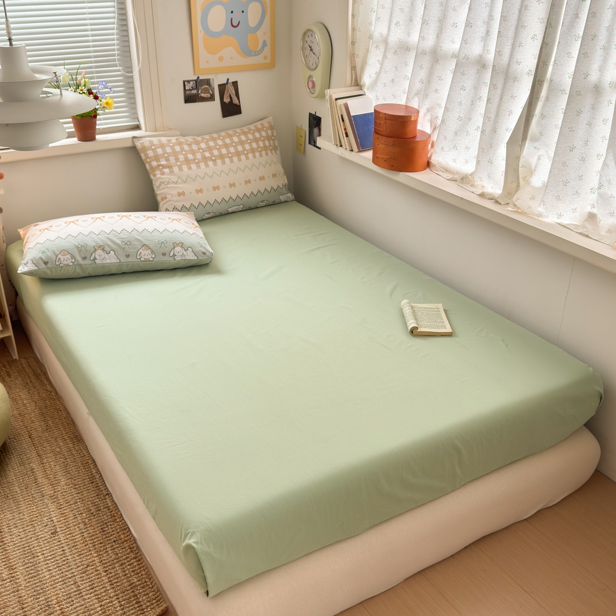 91家纺网 家纺一手货源 找家纺 灿禾家纺（原灿哈家纺）  2026新款<小布袋同款面料>古法水洗棉仿棉高克重云柔棉四件套