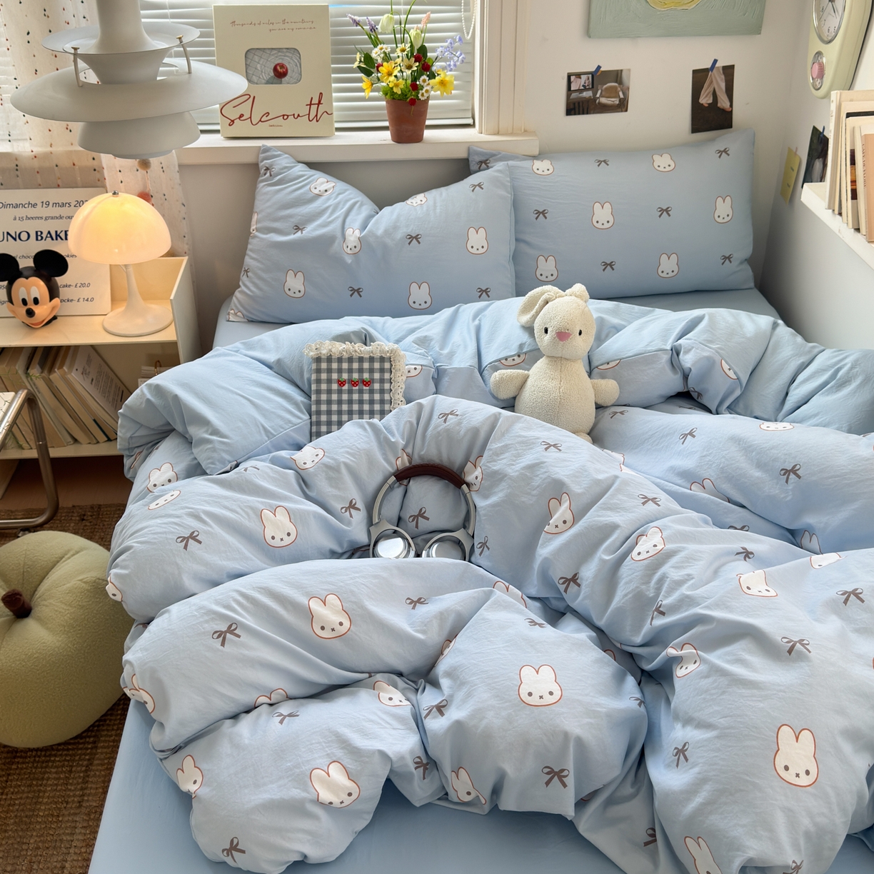 91家纺网 家纺一手货源 找家纺 灿禾家纺（原灿哈家纺） 2026新款<小布袋同款面料>古法水洗棉仿棉高克重云柔棉四件套