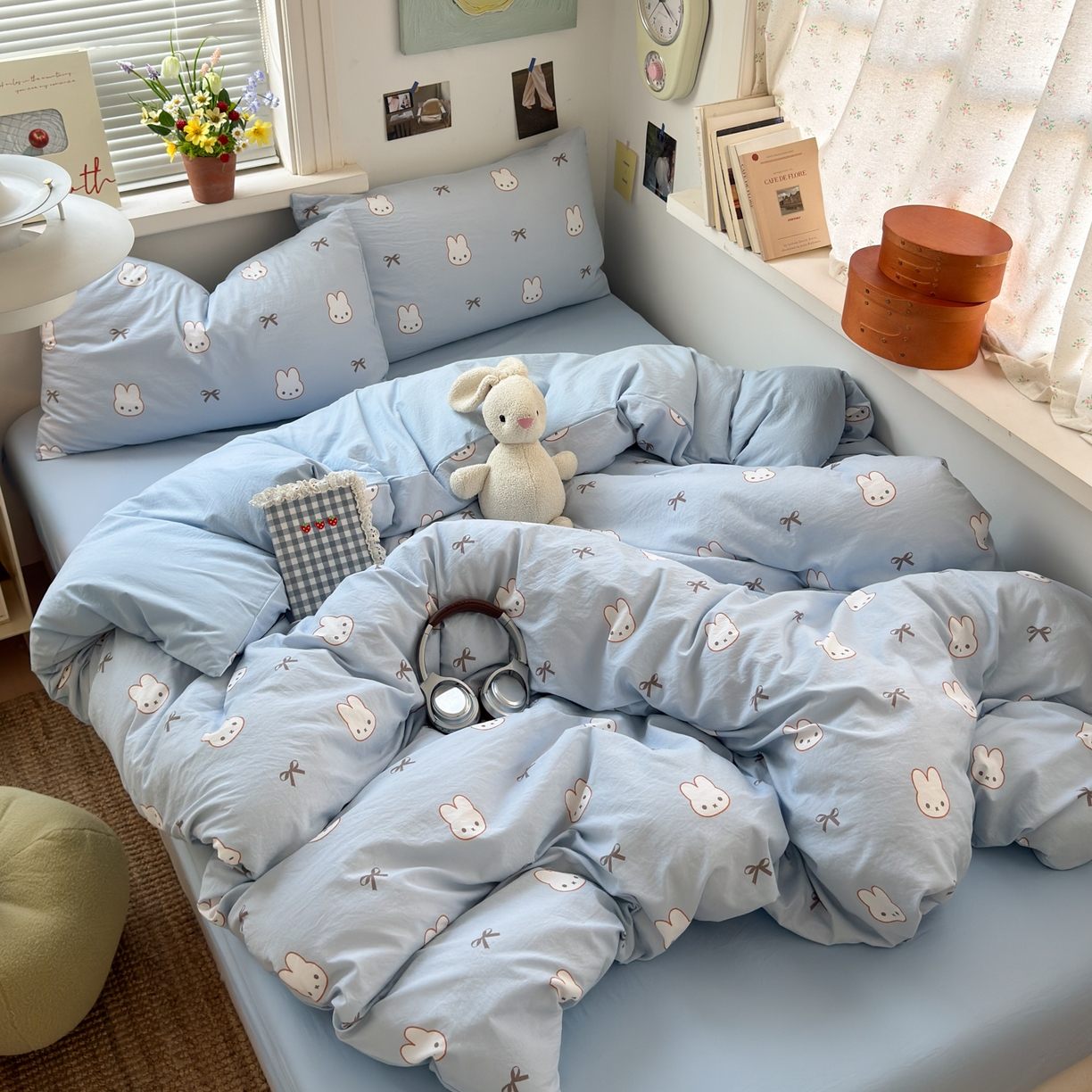 91家纺网 家纺一手货源 找家纺 灿禾家纺（原灿哈家纺） 2026新款<小布袋同款面料>古法水洗棉仿棉高克重云柔棉四件套