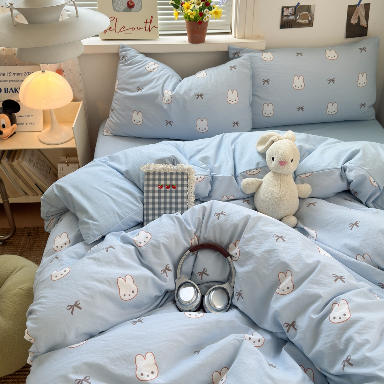 91家纺网 家纺一手货源 找家纺 灿禾家纺（原灿哈家纺） 2026新款<小布袋同款面料>古法水洗棉仿棉高克重云柔棉四件套