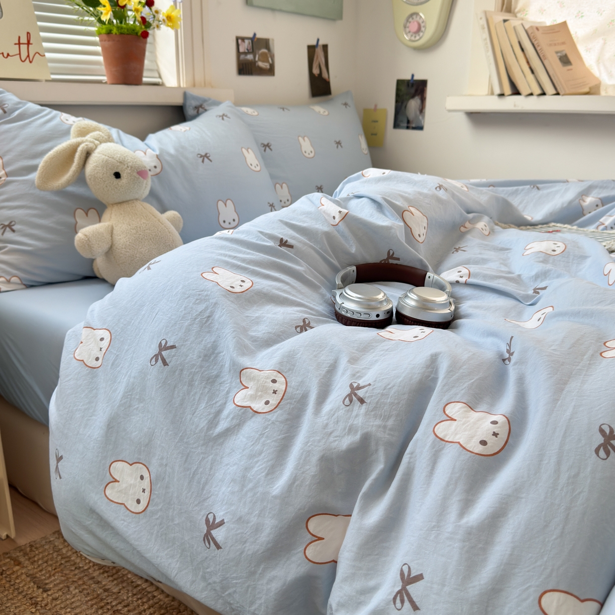 91家纺网 家纺一手货源 找家纺 灿禾家纺（原灿哈家纺） 2026新款<小布袋同款面料>古法水洗棉仿棉高克重云柔棉四件套