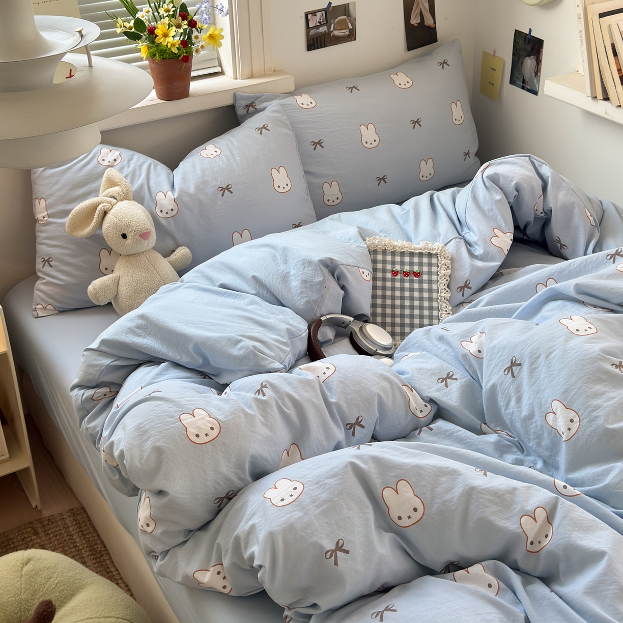 91家纺网 家纺一手货源 找家纺 灿禾家纺（原灿哈家纺） 2026新款<小布袋同款面料>古法水洗棉仿棉高克重云柔棉四件套