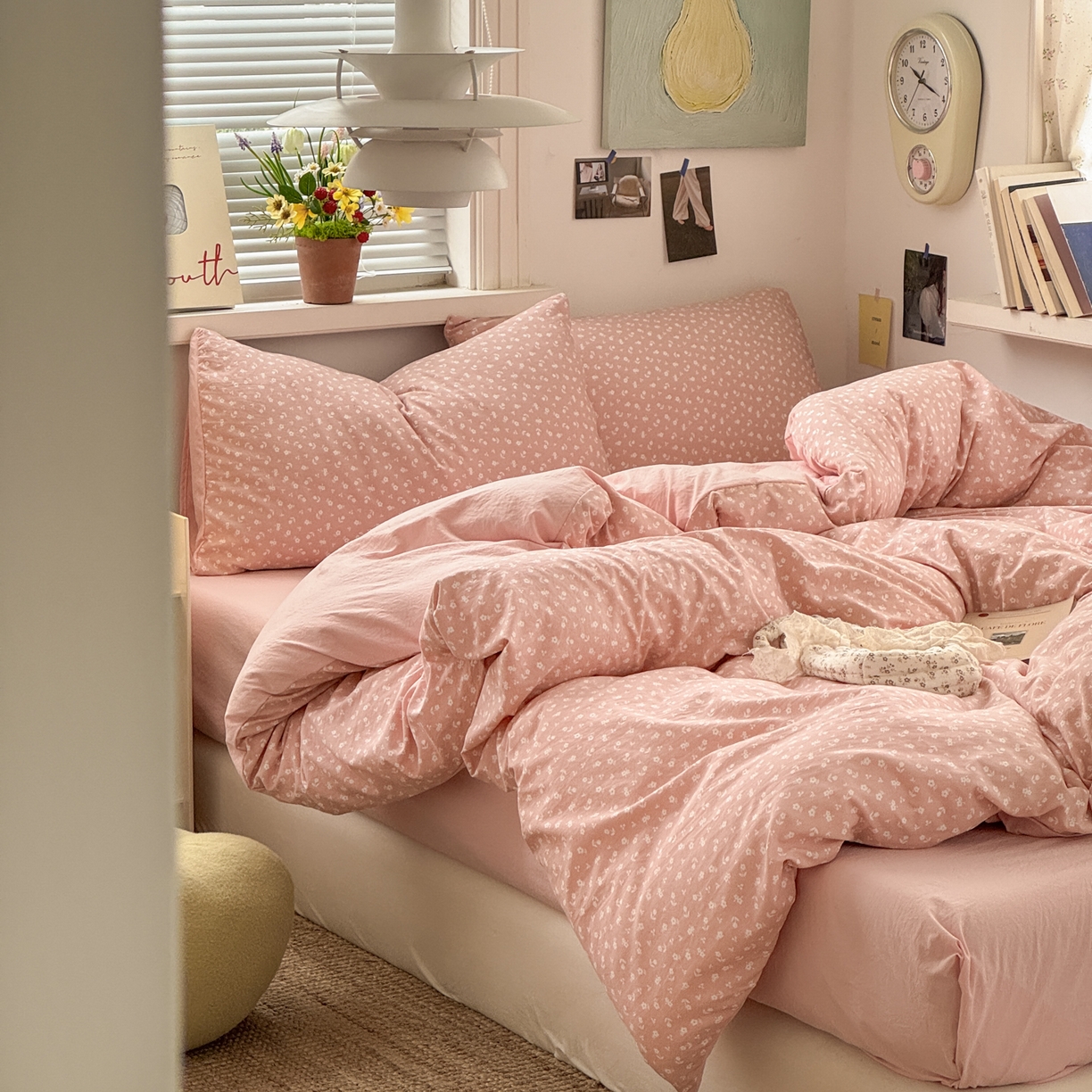 91家纺网 家纺一手货源 找家纺 灿禾家纺（原灿哈家纺） 2026新款<小布袋同款面料>古法水洗棉仿棉高克重云柔棉四件套