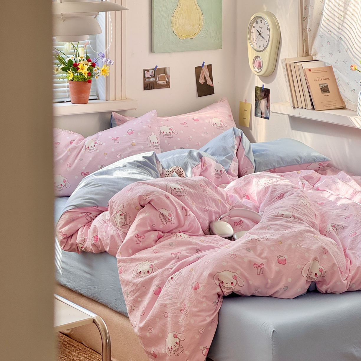 91家纺网 家纺一手货源 找家纺 灿禾家纺（原灿哈家纺） 2026新款<小布袋同款面料>古法水洗棉仿棉高克重云柔棉四件套