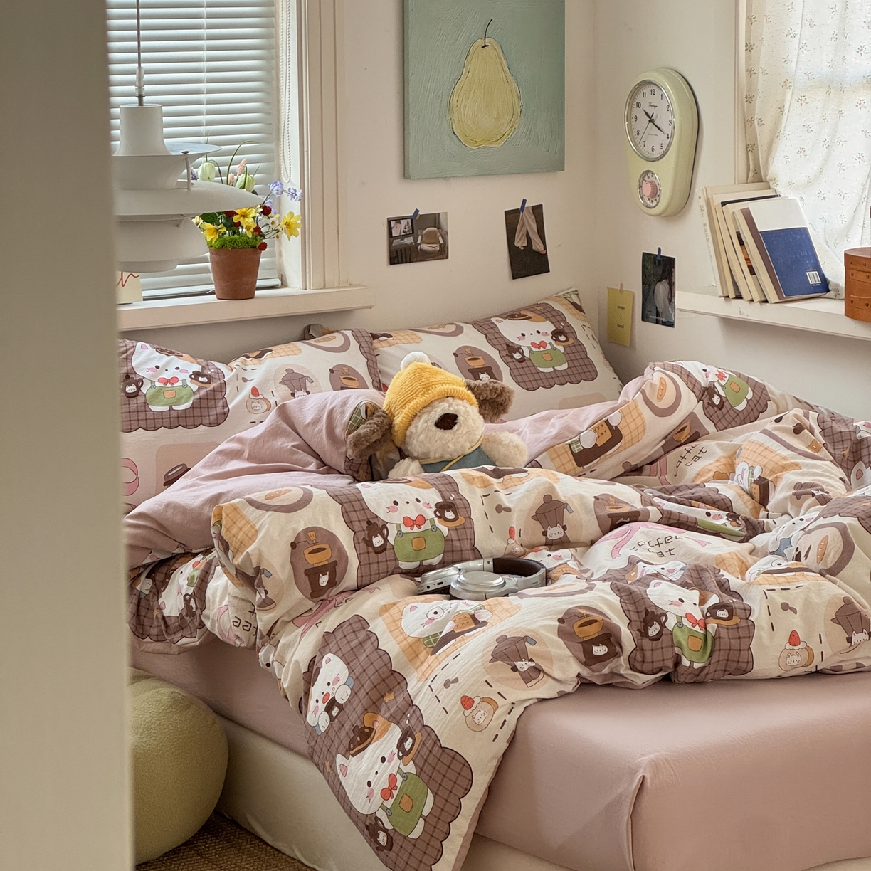 91家纺网 家纺一手货源 找家纺 灿禾家纺（原灿哈家纺） 2026新款<小布袋同款面料>古法水洗棉仿棉高克重云柔棉四件套