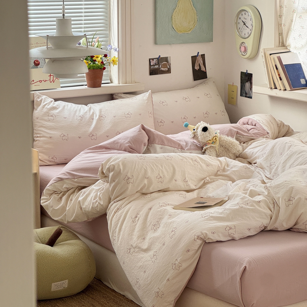 91家纺网 家纺一手货源 找家纺 灿禾家纺（原灿哈家纺） 2026新款<小布袋同款面料>古法水洗棉仿棉高克重云柔棉四件套