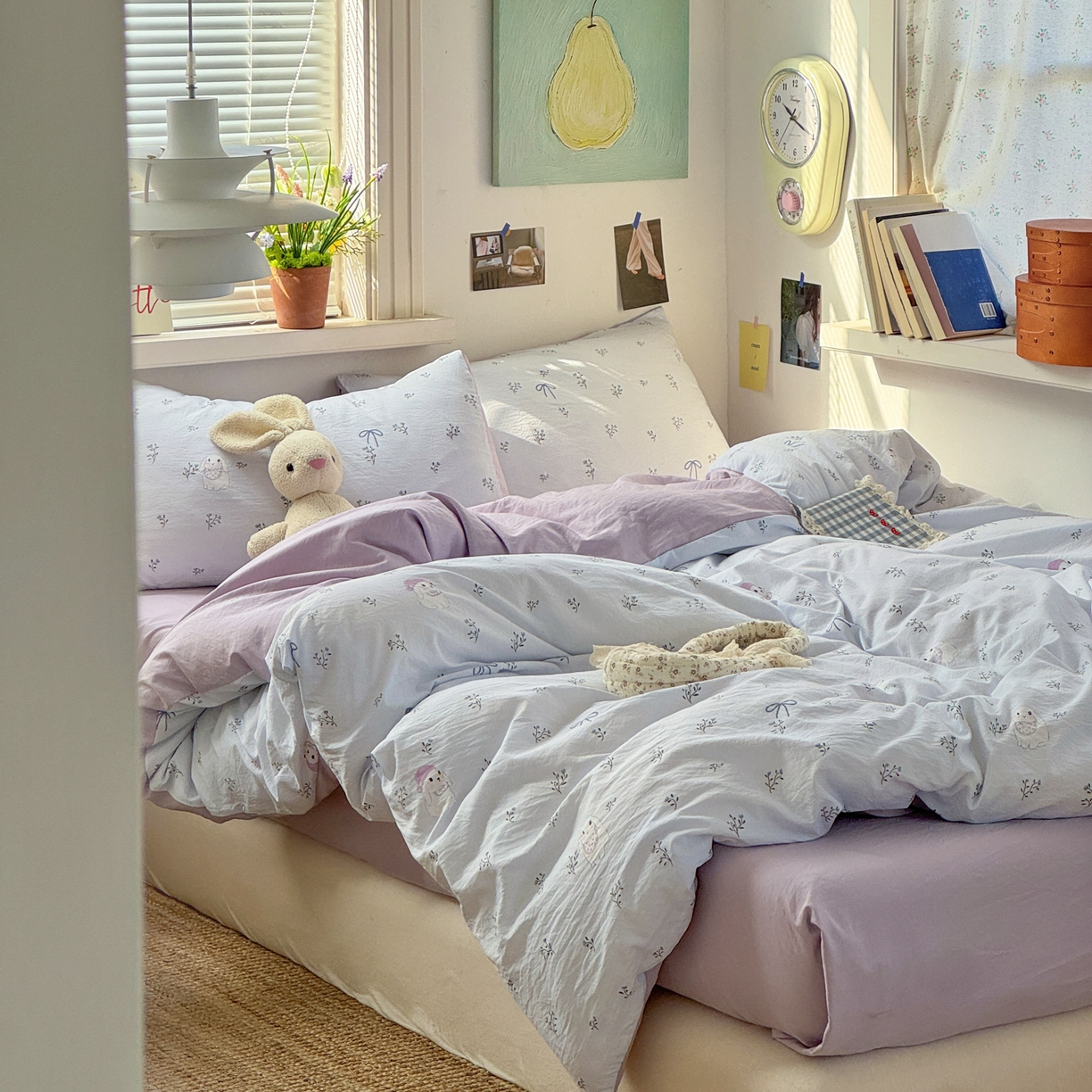 91家纺网 家纺一手货源 找家纺 灿禾家纺（原灿哈家纺） 2026新款<小布袋同款面料>古法水洗棉仿棉高克重云柔棉四件套