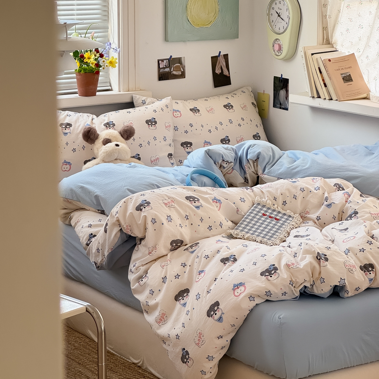 91家纺网 家纺一手货源 找家纺 灿禾家纺（原灿哈家纺） 2026新款<小布袋同款面料>古法水洗棉仿棉高克重云柔棉四件套