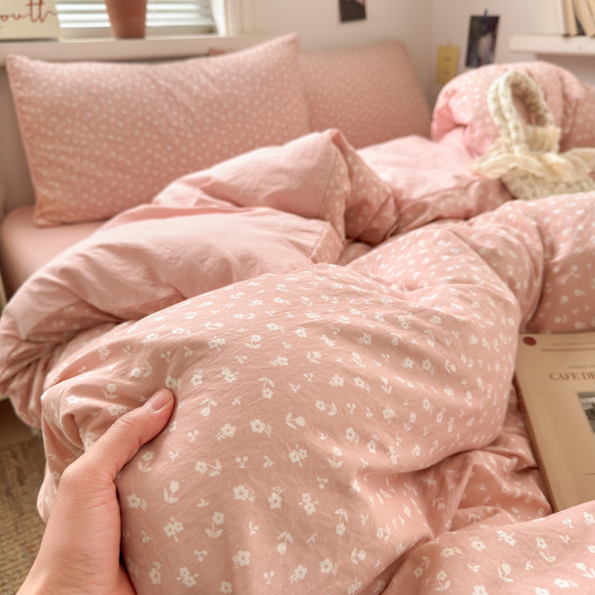 91家纺网 家纺一手货源 找家纺 灿禾家纺（原灿哈家纺） 2026新款<小布袋同款面料>古法水洗棉仿棉高克重云柔棉四件套