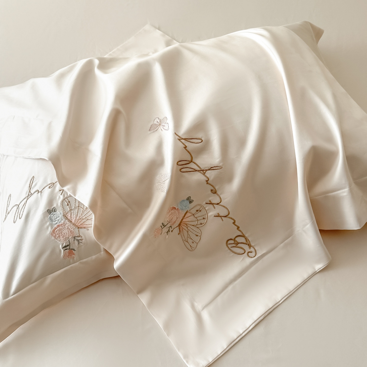 91家纺网 家纺一手货源 找家纺 （总）金喜 2026新款柔软刺绣精梳棉四件套-梦蝶系列