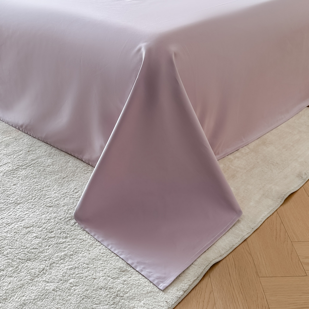 91家纺网 家纺一手货源 找家纺 金喜 2026新款柔软刺绣精梳棉四件套-梦蝶系列 梦蝶-香芋紫