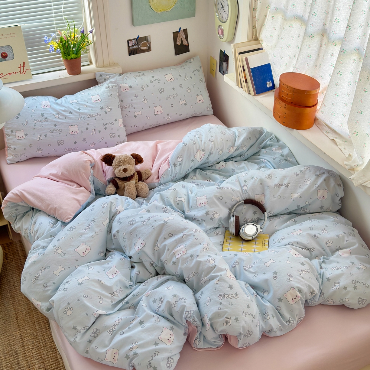 91家纺网 家纺一手货源 找家纺 （总）灿禾家纺（原灿哈家纺） 2026新款<小布袋同款面料>古法水洗棉仿棉高克重云柔棉四件套