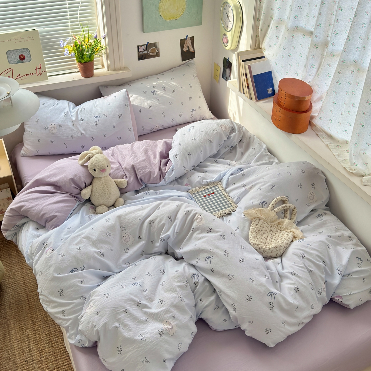 91家纺网 家纺一手货源 找家纺 （总）灿禾家纺（原灿哈家纺） 2026新款<小布袋同款面料>古法水洗棉仿棉高克重云柔棉四件套