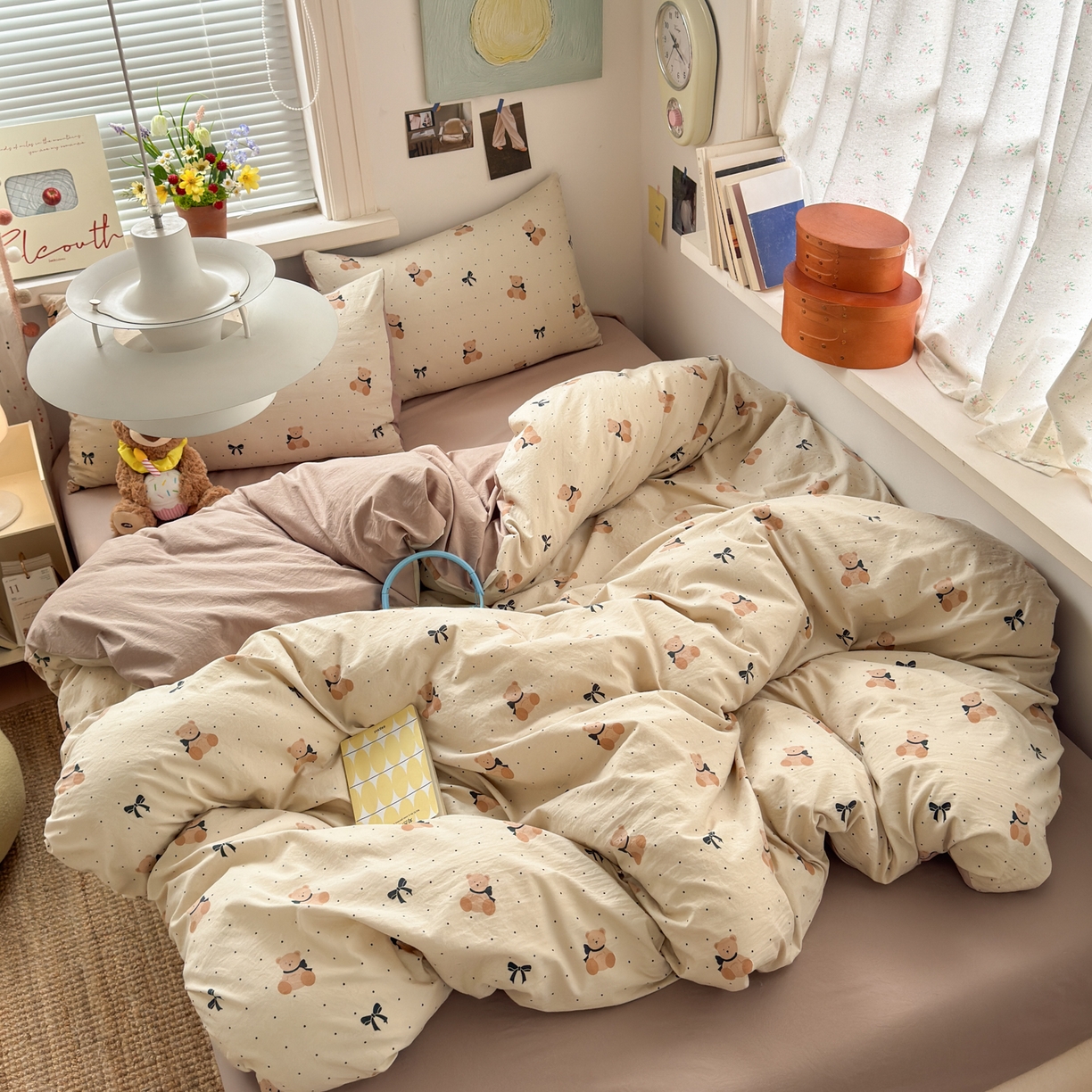 91家纺网 家纺一手货源 找家纺 （总）灿禾家纺（原灿哈家纺） 2026新款<小布袋同款面料>古法水洗棉仿棉高克重云柔棉四件套