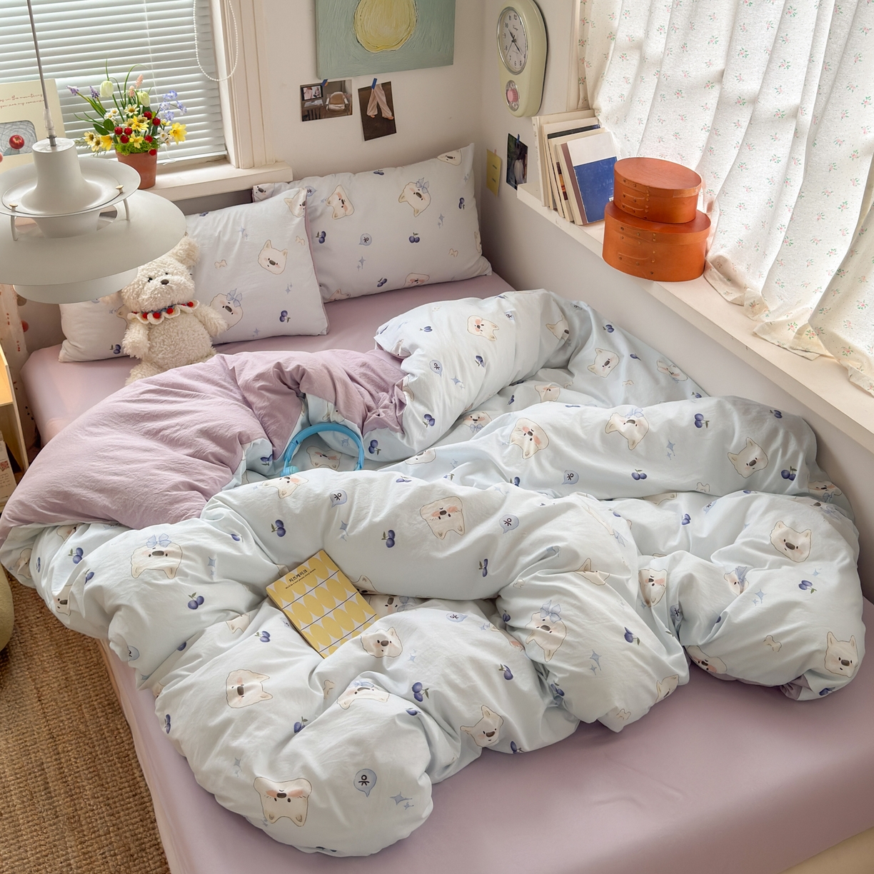 91家纺网 家纺一手货源 找家纺 （总）灿禾家纺（原灿哈家纺） 2026新款<小布袋同款面料>古法水洗棉仿棉高克重云柔棉四件套