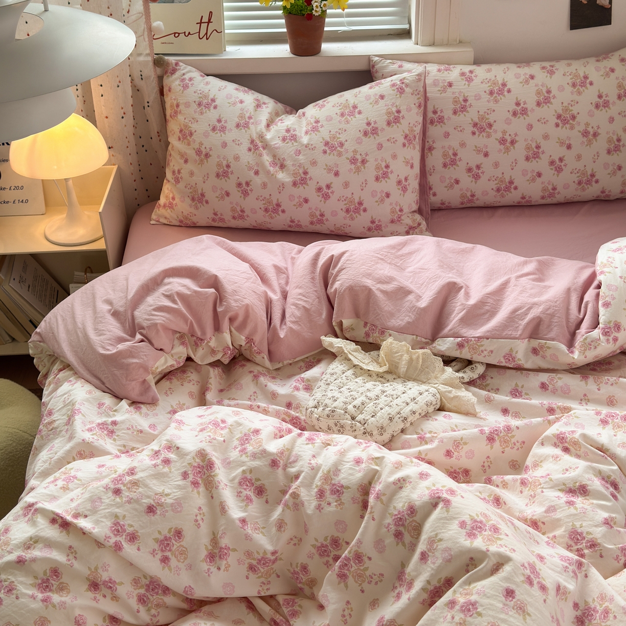 91家纺网 家纺一手货源 找家纺 （总）灿禾家纺（原灿哈家纺） 2026新款<小布袋同款面料>古法水洗棉仿棉高克重云柔棉四件套