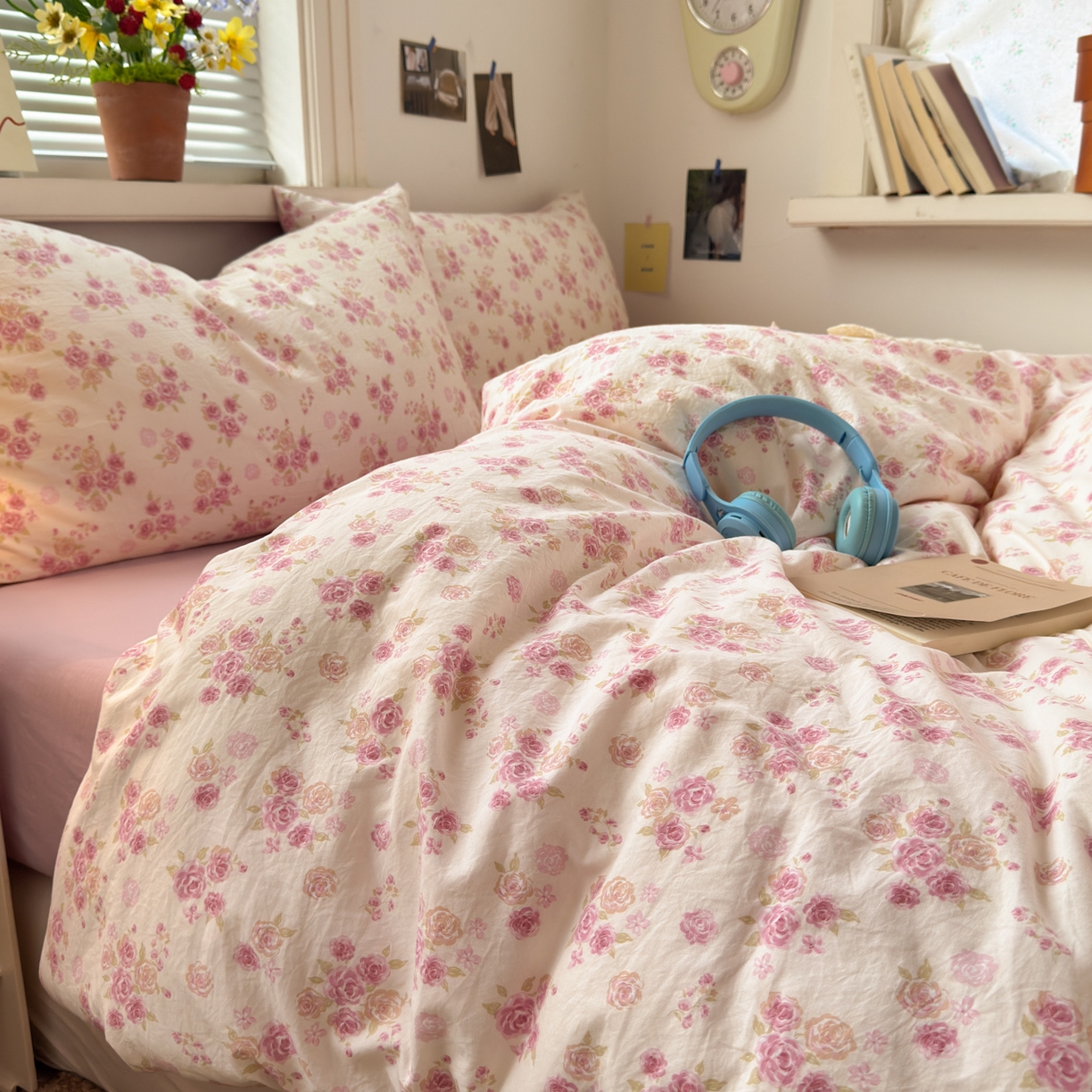 91家纺网 家纺一手货源 找家纺 （总）灿禾家纺（原灿哈家纺） 2026新款<小布袋同款面料>古法水洗棉仿棉高克重云柔棉四件套