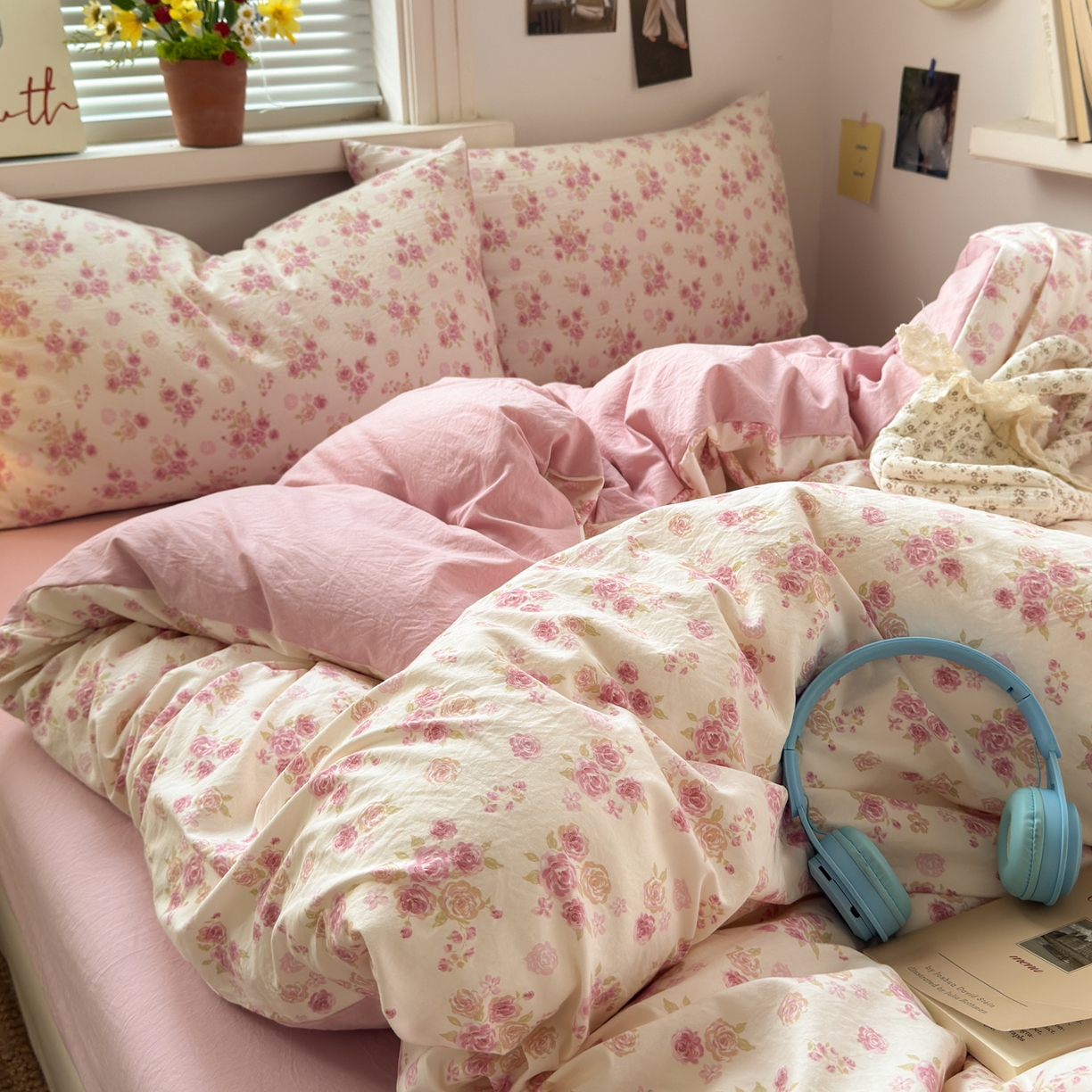 91家纺网 家纺一手货源 找家纺 （总）灿禾家纺（原灿哈家纺） 2026新款<小布袋同款面料>古法水洗棉仿棉高克重云柔棉四件套