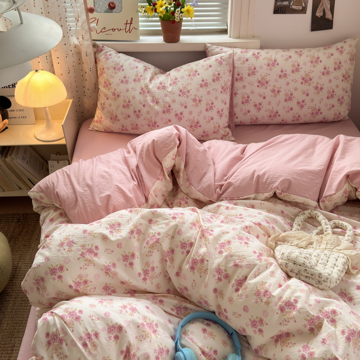 91家纺网 家纺一手货源 找家纺 （总）灿禾家纺（原灿哈家纺） 2026新款<小布袋同款面料>古法水洗棉仿棉高克重云柔棉四件套