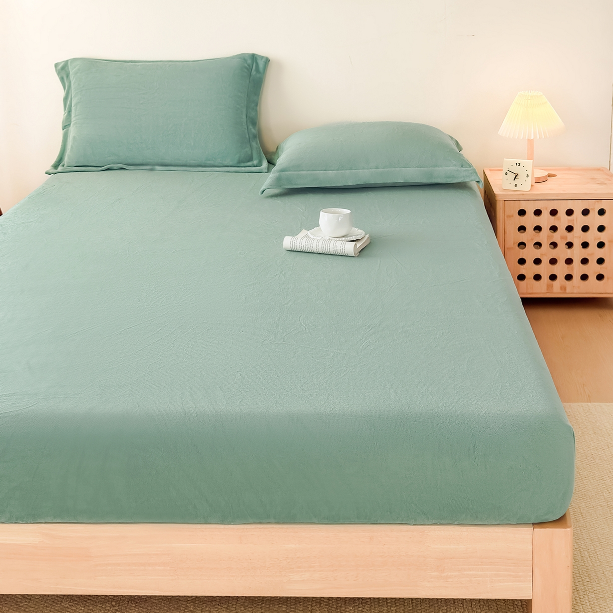 91家纺网 家纺一手货源 找家纺 （总）金喜 支持定制2025新款200G牛奶绒纯色床笠