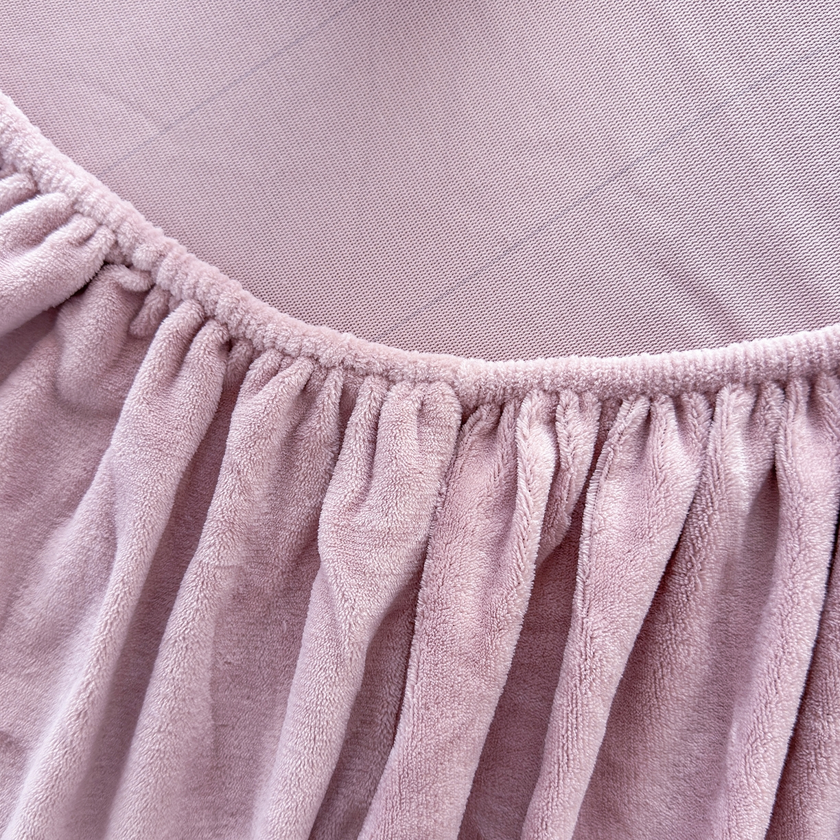 91家纺网 家纺一手货源 找家纺 金喜 支持定制2025新款200G牛奶绒纯色床笠 芋泥紫