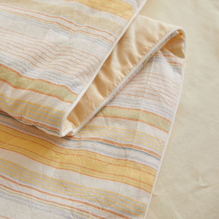 91家纺网 家纺一手货源 找家纺 金喜 2025新款全棉棉花被夏被四件套 西蒙黄