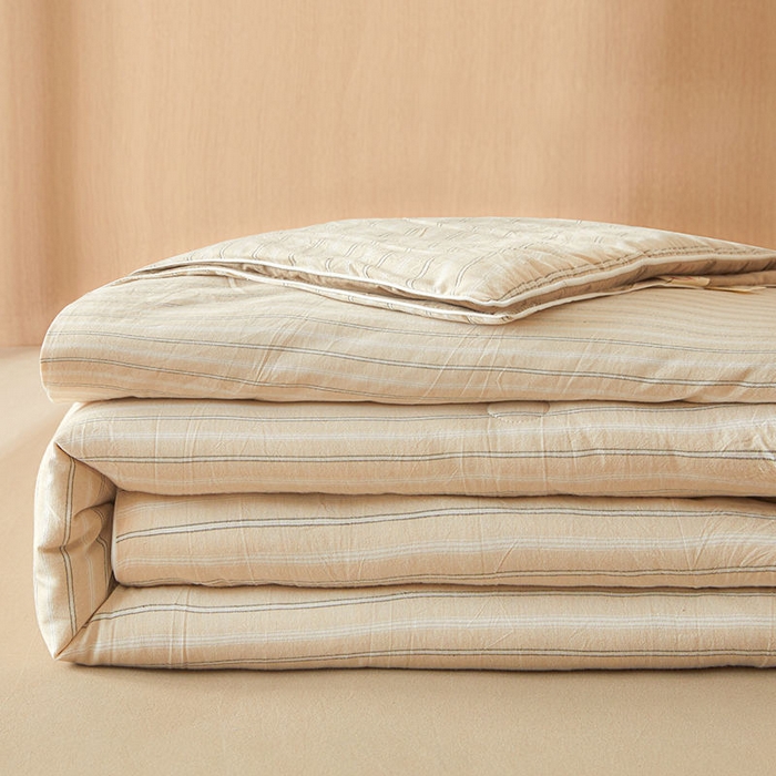 91家纺网 家纺一手货源 找家纺 金喜 2025新款全棉棉花被夏被四件套 乐事米