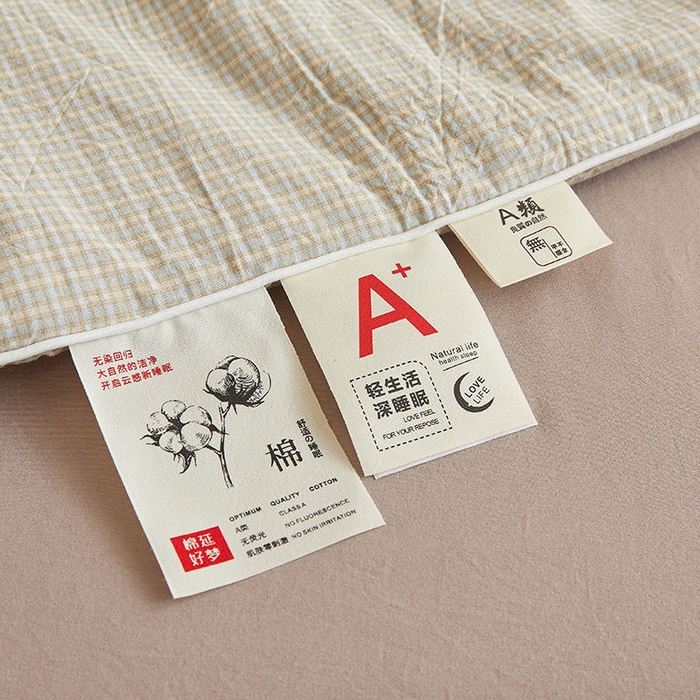 91家纺网 家纺一手货源 找家纺 金喜 2025新款全棉棉花被夏被四件套 夏末蓝