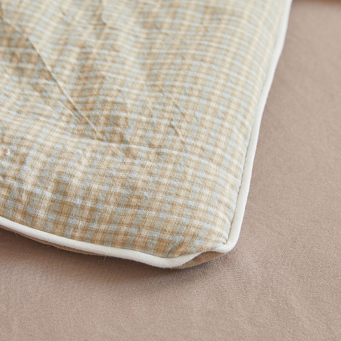 91家纺网 家纺一手货源 找家纺 金喜 2025新款全棉棉花被夏被四件套 夏末蓝