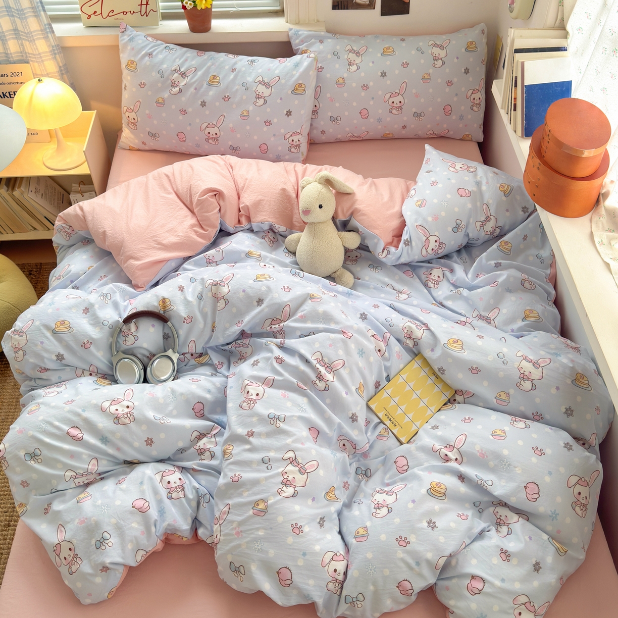 91家纺网 家纺一手货源 找家纺 灿禾家纺（原灿哈家纺） 2026新款<小布袋同款面料>古法水洗棉仿棉高克重云柔棉四件套