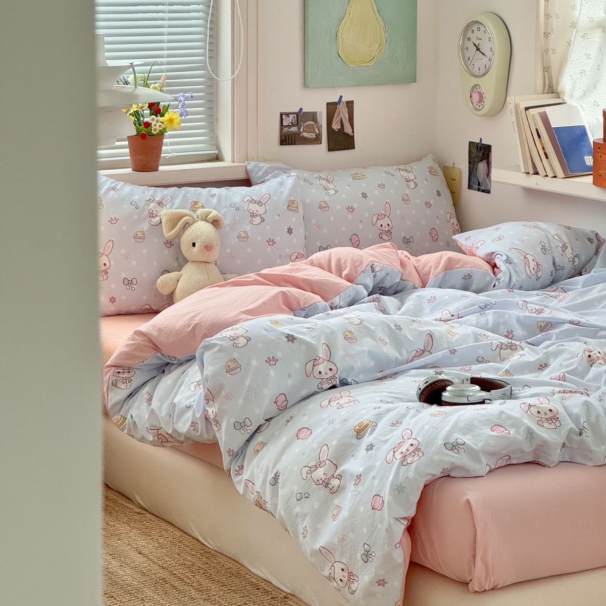 91家纺网 家纺一手货源 找家纺 灿禾家纺（原灿哈家纺） 2026新款<小布袋同款面料>古法水洗棉仿棉高克重云柔棉四件套