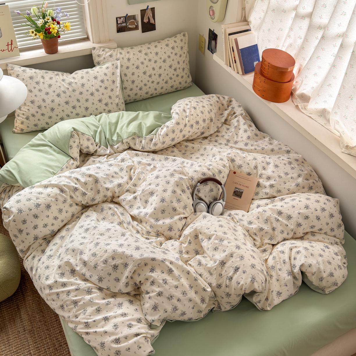 91家纺网 家纺一手货源 找家纺 （总）灿禾家纺（原灿哈家纺） 2026新款<小布袋同款面料>古法水洗棉仿棉高克重云柔棉四件套