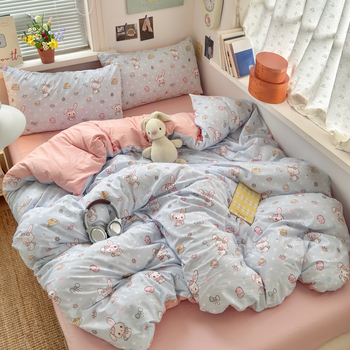 91家纺网 家纺一手货源 找家纺 （总）灿禾家纺（原灿哈家纺） 2026新款<小布袋同款面料>古法水洗棉仿棉高克重云柔棉四件套