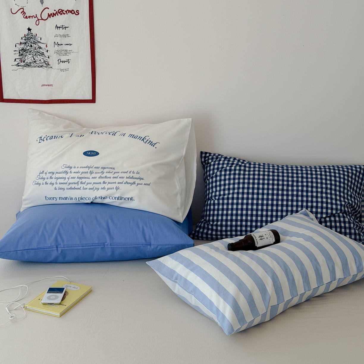 91家纺网 家纺一手货源 找家纺 （总）艾沁家纺 2026新款全棉纯棉色织水洗棉单品枕套 枕套单件4