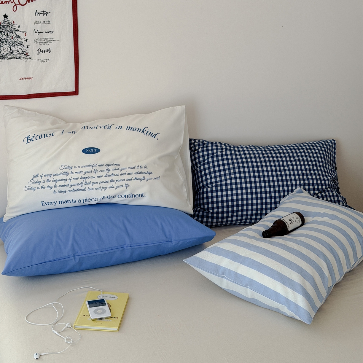 91家纺网 家纺一手货源 找家纺 （总）艾沁家纺 2026新款全棉纯棉色织水洗棉单品枕套 枕套单件4