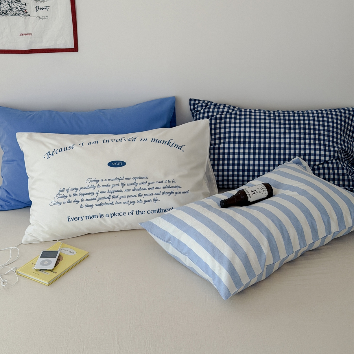 91家纺网 家纺一手货源 找家纺 （总）艾沁家纺 2026新款全棉纯棉色织水洗棉单品枕套 枕套单件4