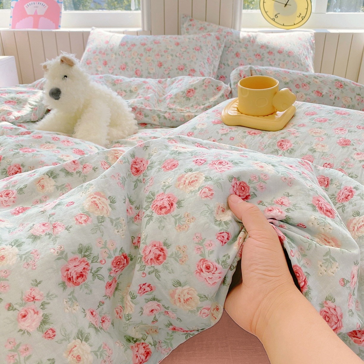 91家纺网 家纺一手货源 找家纺 （总）春皖家纺 2026新款A类全棉有氧双层纱印花四件套单品系列-四件套